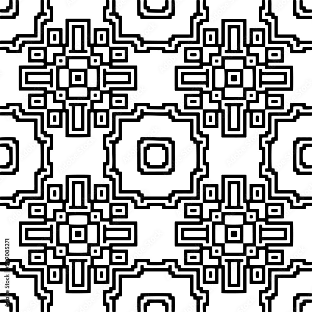 Geometric pattern.  Black and white pattern for web page, textures, card, poster, fabric, textile.