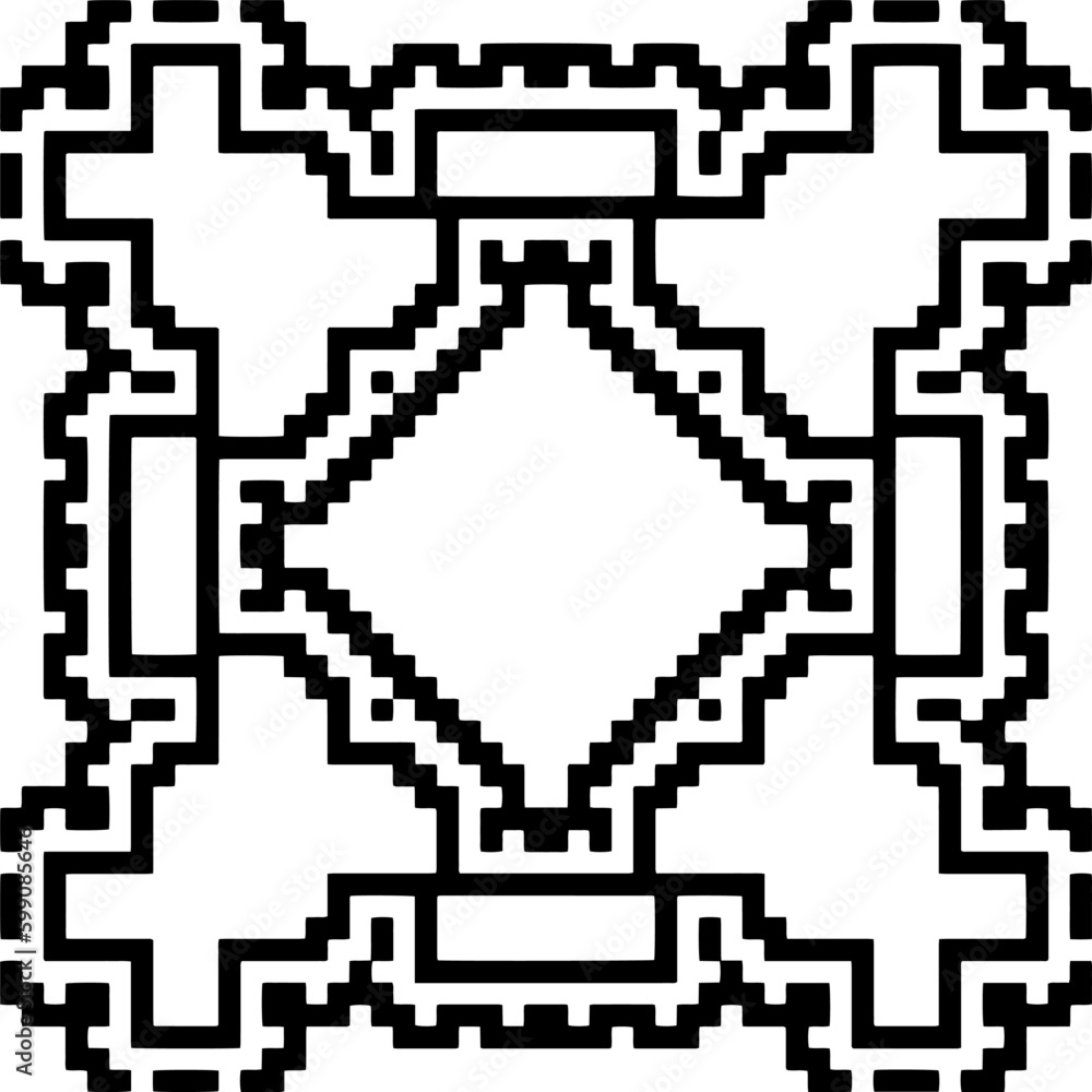 Geometric pattern. Black and white pattern for web page, textures, card, poster, fabric, textile.
Geometric pattern. Black and white pattern for web page, textures, card, poster, fabric, textile.