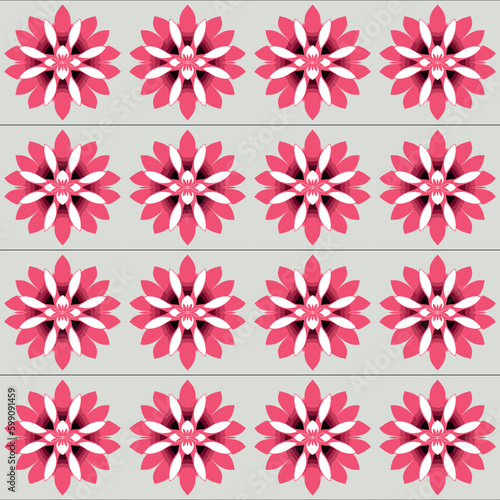 Joyful and fashionable floral vector image with pink and white flowers on dark background for bedding.