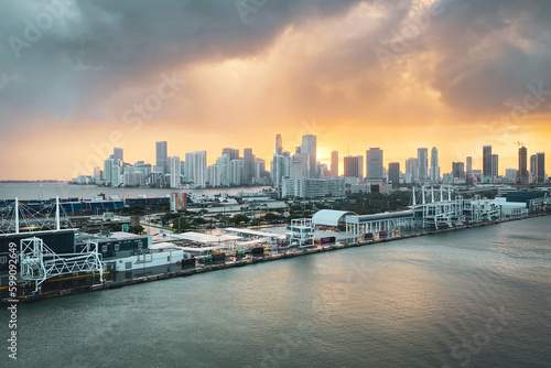 Scenic view of Miami skyline, Florida, United States. © A. Emson