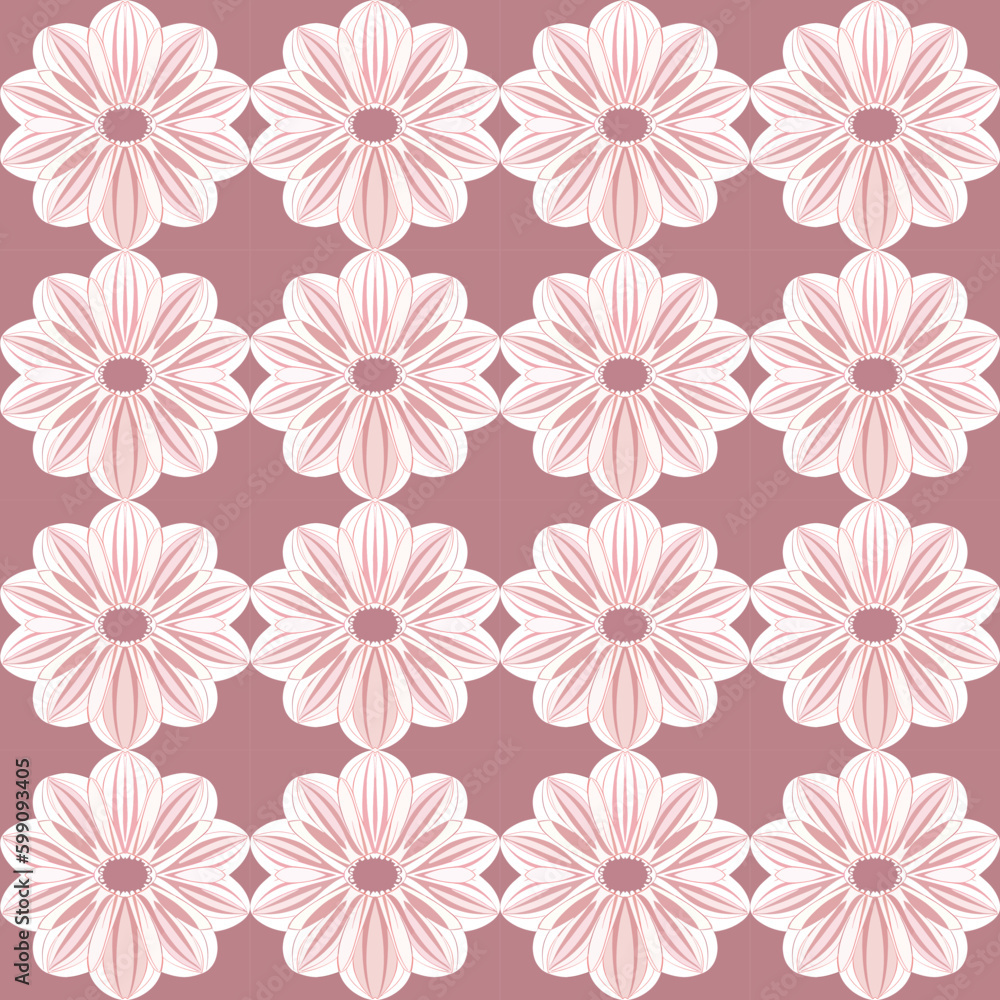 Delicate and pastel-inspired floral vector pattern with pink and white flowers on light background, perfect.