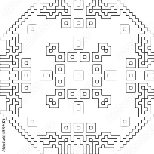 Geometric pattern of lines. Black and white pattern for web page, textures, card, poster, fabric, textile.