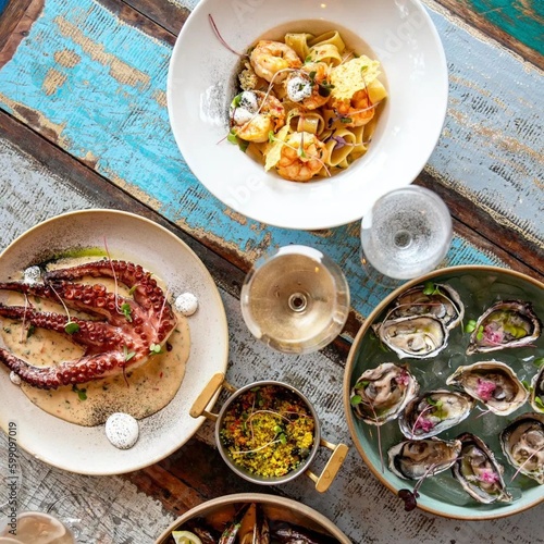 food in a restaurant