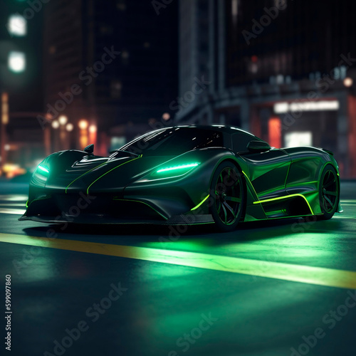 Green lights car 