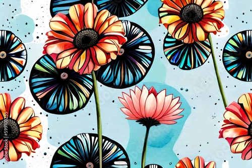 seamless pattern with flowers