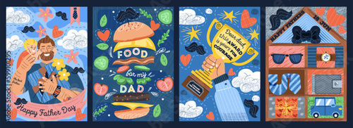 Set of postcards for Father Day
