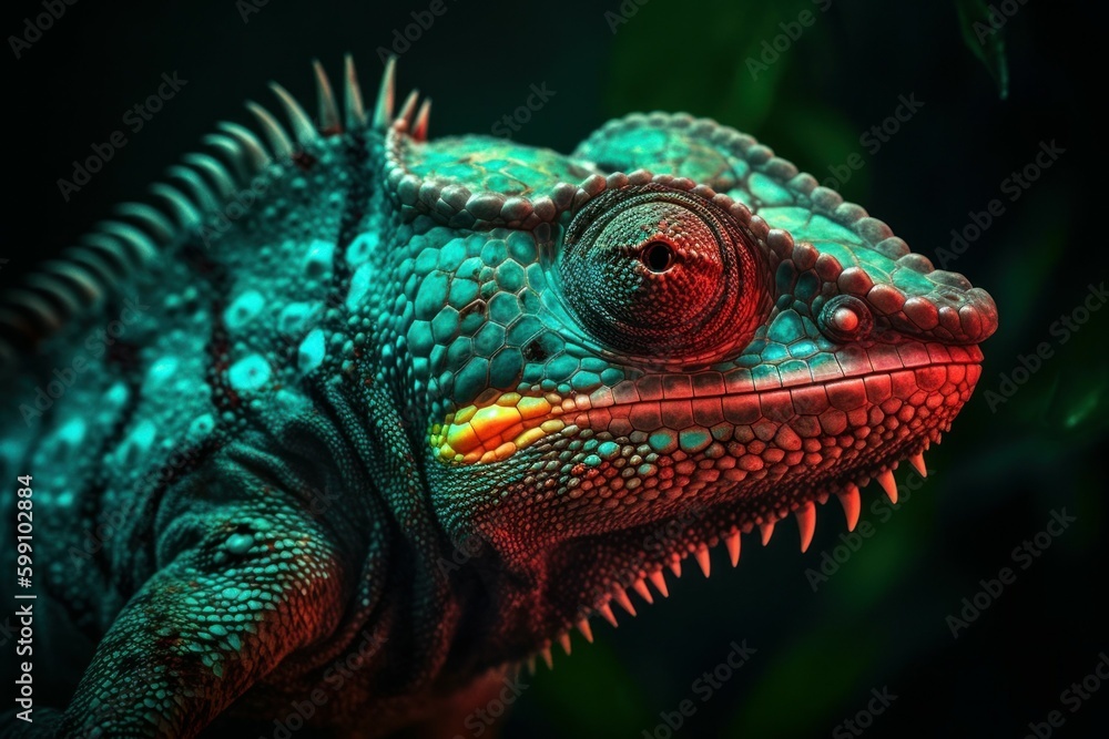 Reptile close-up on a blurred background of nature. AI generated, human enhanced Reptile close-up on a blurred background of nature. AI generated, human enhanced