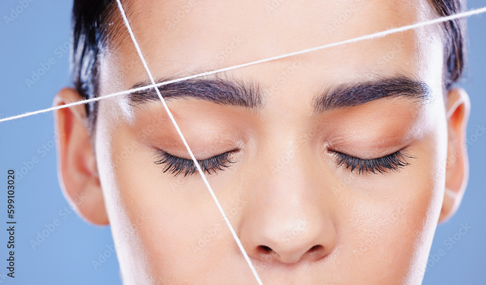 Threading is better than waxing. an unrecognisable woman posing alone