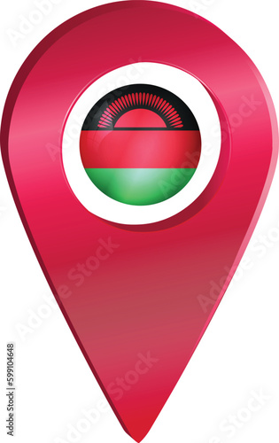 Free Download Destination pin icon with Malawi flag.Location red map marker - GFXLoad