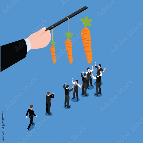 Employee motivation method with reward isometric 3d vector illustration concept for banner, website, illustration, landing page, flyer, etc.