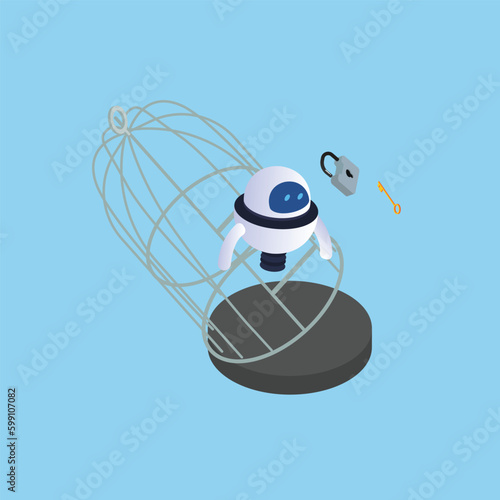 Artificial intelligence technology isometric 3d vector illustration concept for banner, website, illustration, landing page, flyer, etc.