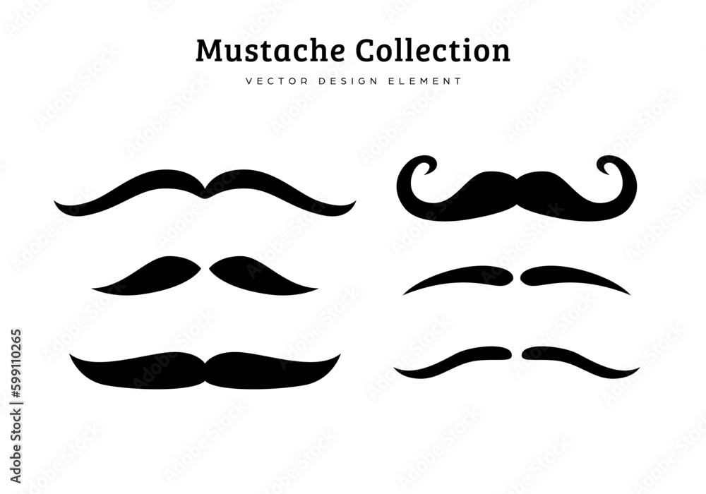 collection of funny mustache type vector illustration features el