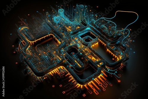 circuits, computational, robotics, big data, Generative AI, electronic, components, resistors, capacitor photo