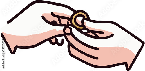 Putting a ring to lover's hand png graphic clipart design