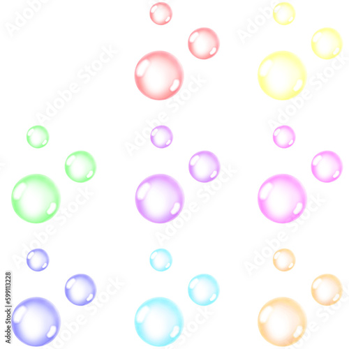9 Assorted Color Transparent Bubble Pack
