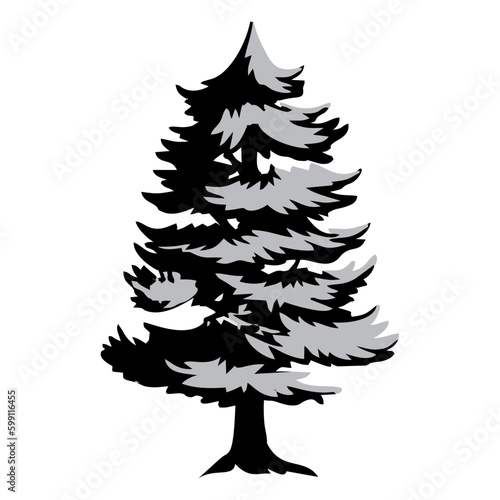Fotobehang christmas tree vector illustration