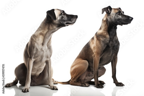 dog on white background  full body with free space