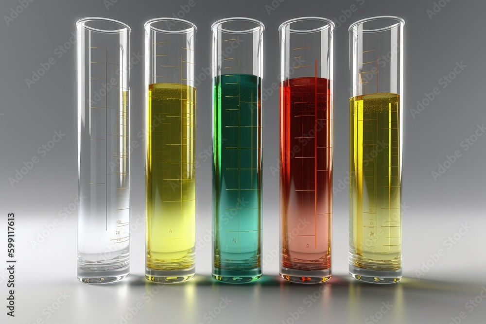 Test tubes on white background, research and science concept. Generative AI Test tubes on white background, research and science concept. Generative AI