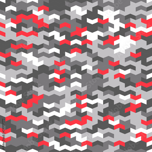 Seamless background for your designs. Modern ornament. Geometric abstract red and gray pattern