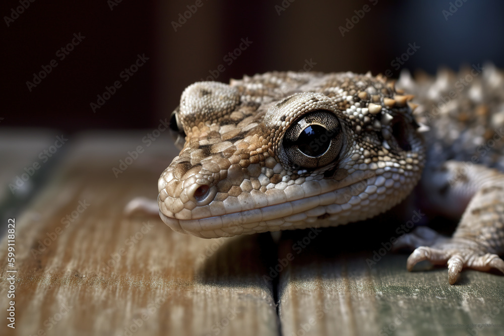 Image of a gecko on the floor. Reptile. illustration, generative AI. Image of a gecko on the floor. Reptile. illustration, generative AI.