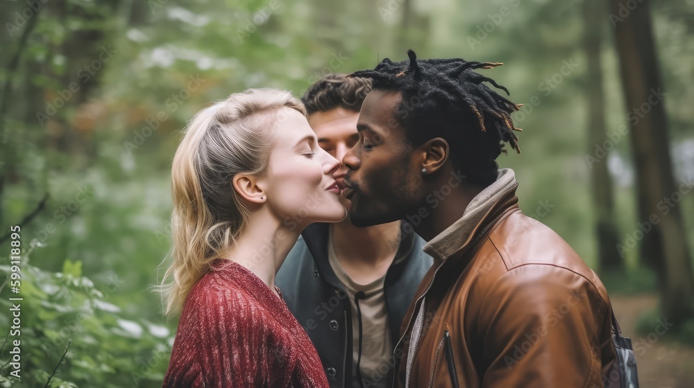Polyamorous people, Smiling young woman living in a Polyamorous ...