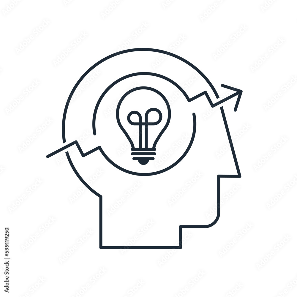 Fast new thinking. Vector linear icon isolated on white background. Fast new thinking. Vector linear icon isolated on white background.