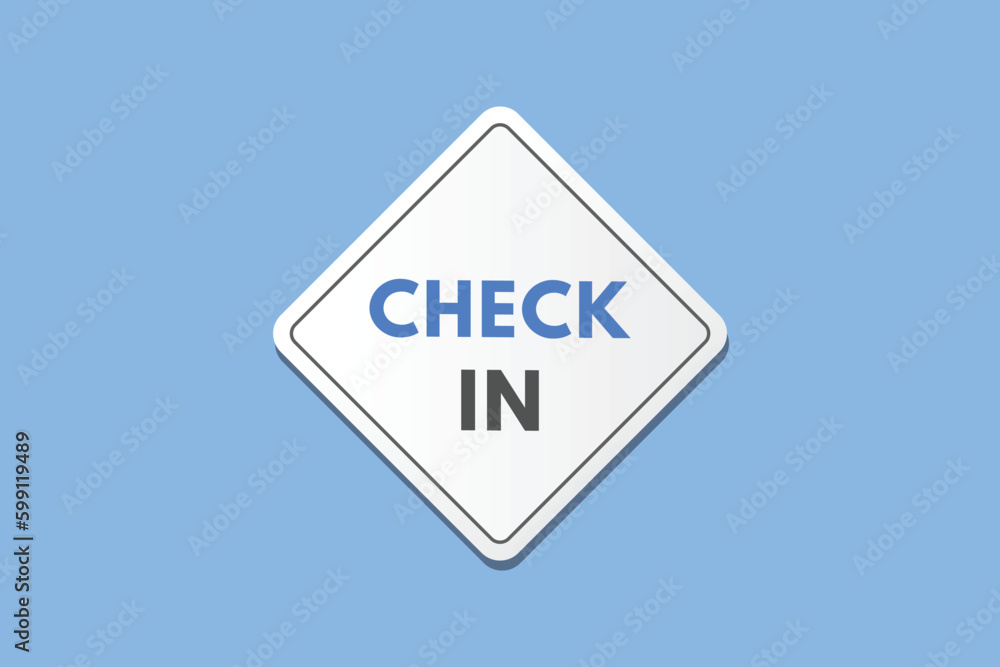 Check in text Button. Check in Sign Icon Label Sticker Web Buttons Check in text Button. Check in Sign Icon Label Sticker Web Buttons