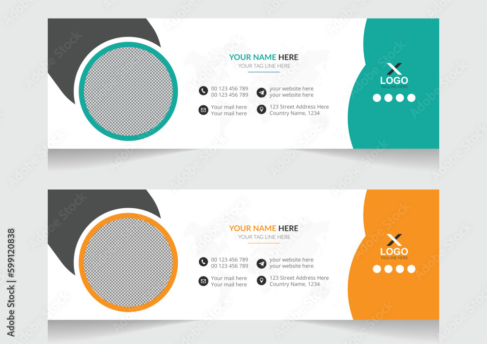 Personal email signature template or personal social media cover email footer design template Personal email signature template or personal social media cover email footer design template