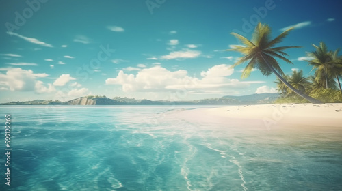 tropical landscape beach. Generative AI