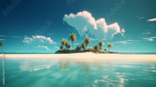tropical landscape beach. Generative AI