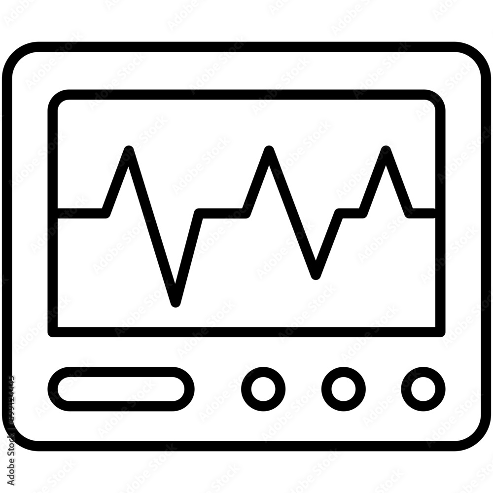 Cardiogram Icon. Medical Device Symbol. Line Icon Vector Stock Cardiogram Icon. Medical Device Symbol. Line Icon Vector Stock