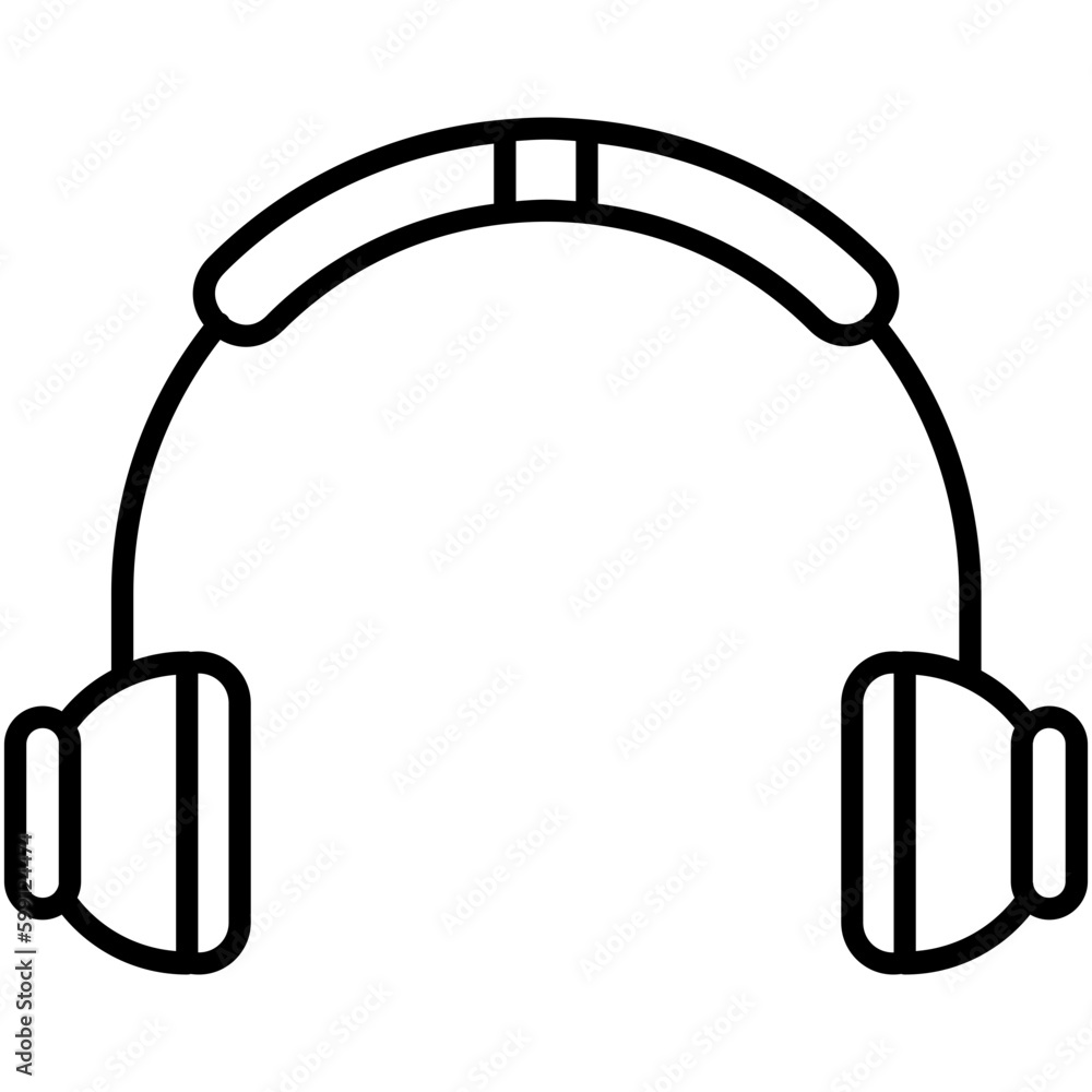 Headphone Icon. Music Headset Symbol. Line Icon Vector Stock Headphone Icon. Music Headset Symbol. Line Icon Vector Stock