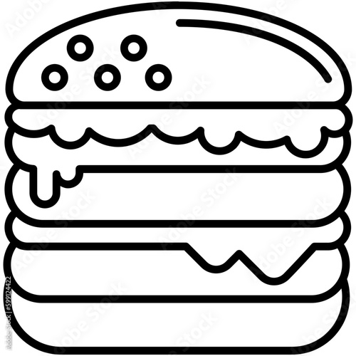 burger icon. hamburger badge symbol. line icon vector stock