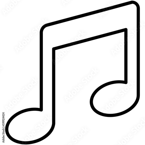 music note icon. melody key note symbol. line icon vector stock