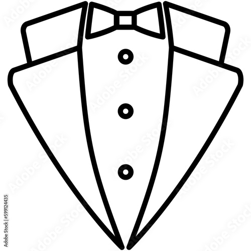 butler icon. tuxedo style symbol. line icon vector stock