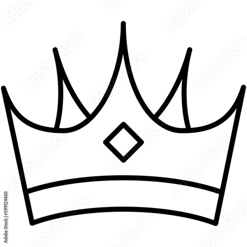 crown icon. royal king crown symbol. line icon vector stock