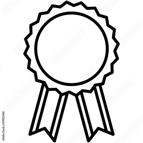 Rosette Icon. Winner Award Symbol. Line Icon Vector Stock