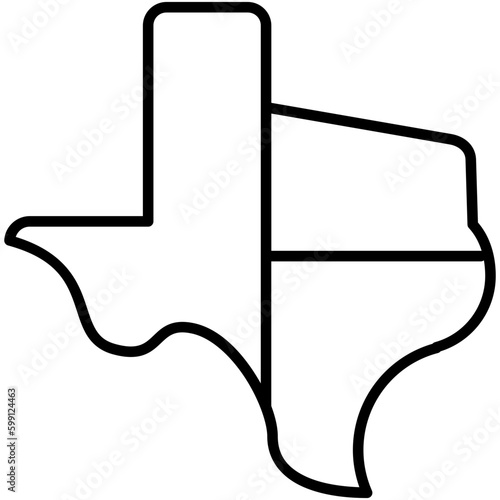 texas icon. texas map border symbol. line icon vector stock