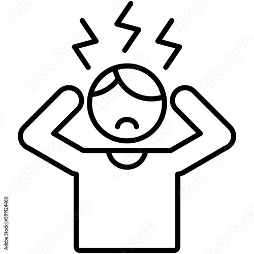 stress icon. depression pressure symbol. line icon vector stock