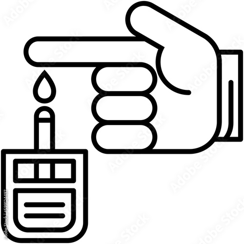 Diabetes Test Icon. Sugar Level Test Symbol. Line Icon Vector Stock