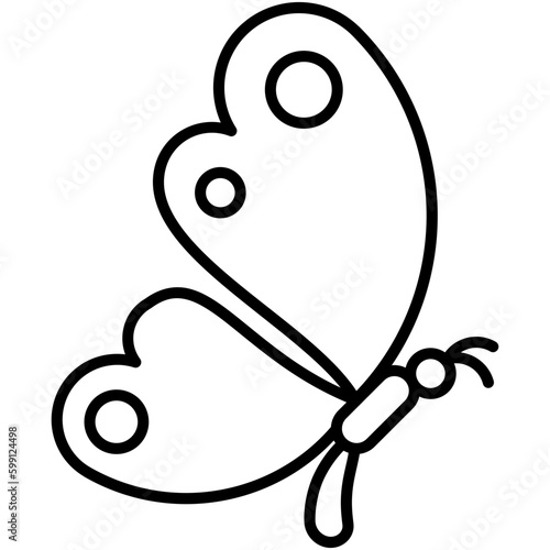 Photography butterfly icon. beautiful insect symbol. line icon vector stock
