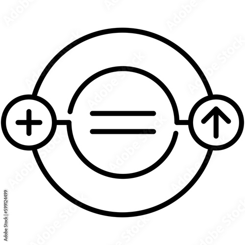 equality icon. male female equal symbol. line icon vector stock