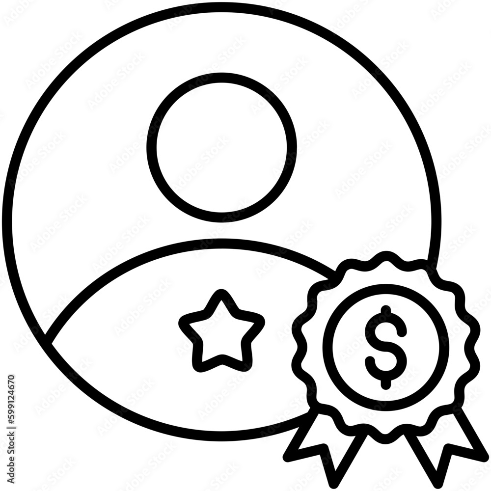Reward Icon. Loyalty Customer Gift Symbol. Line Icon Vector Stock Reward Icon. Loyalty Customer Gift Symbol. Line Icon Vector Stock