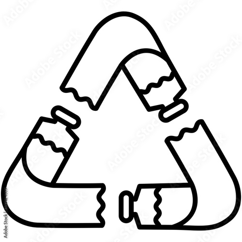 recycle icon. plastic bottle reuse symbol. line icon vector stock