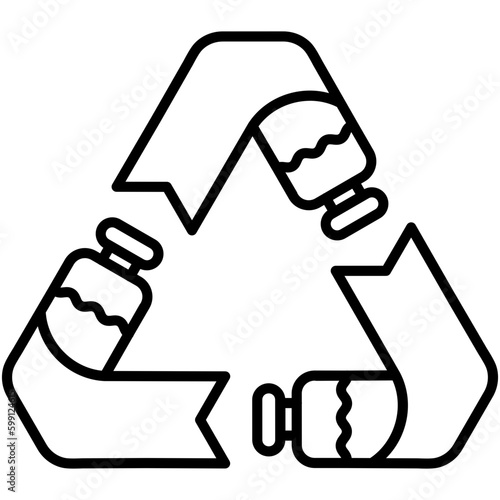 reuse icon. bottle recycle symbol. line icon vector stock