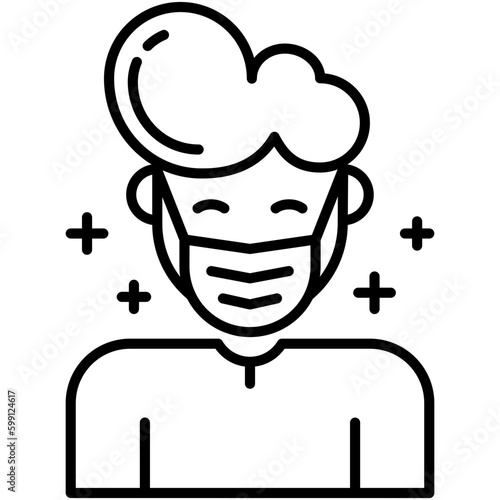 face mask icon. man mouth protection symbol. line icon vector stock