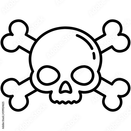 harmful icon. skull bones symbol. line icon vector stock