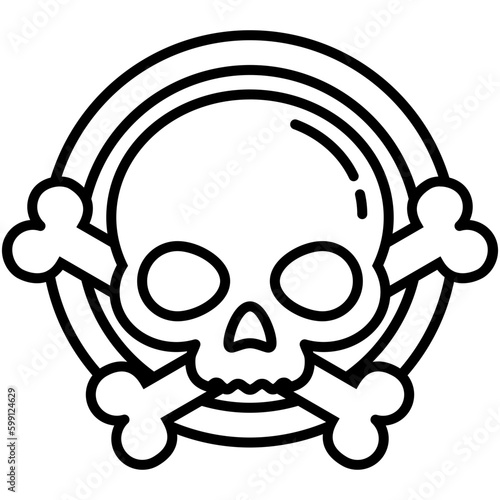 venomous icon. harmful skull head symbol. line icon vector stock