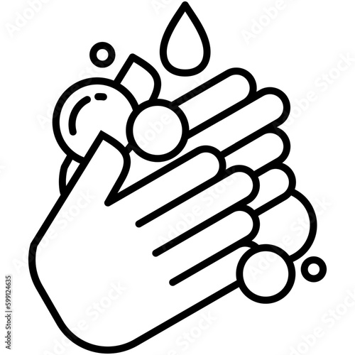 hand wash icon. antivirus disinfection symbol. line icon vector stock