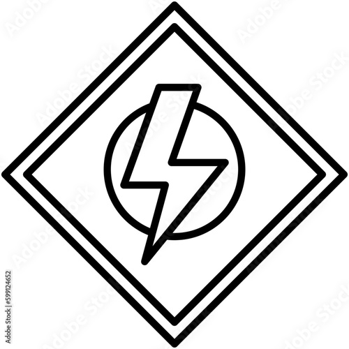 power outage icon. electricity system circle ban symbol. line icon vector stock